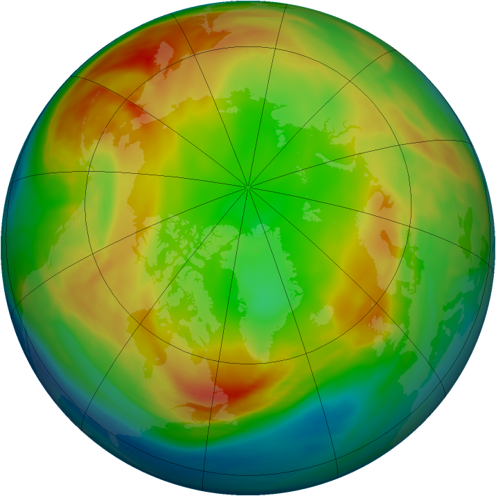 Arctic ozone map for 17 January 2007